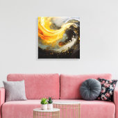 Gouden Abstracte Marmer Moderne Golven Canvas Afdruk (Insitu (Woonkamer))