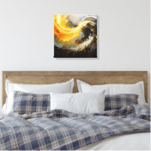 Gouden Abstracte Marmer Moderne Golven Canvas Afdruk (Insitu (Slaapkamer))