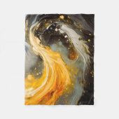 Gouden Abstracte Marmer Moderne Golven Fleece Deken (Voorkant)