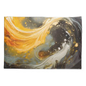 Gouden Abstracte Marmer Moderne Golven Kussensloop (Achterkant)
