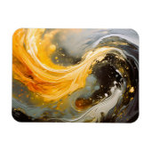Gouden Abstracte Marmer Moderne Golven Magneet (Horizontaal)