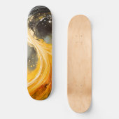 Gouden Abstracte Marmer Moderne Golven Persoonlijk Skateboard (Voorkant)