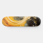 Gouden Abstracte Marmer Moderne Golven Persoonlijk Skateboard (Horizontaal)