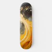 Gouden Abstracte Marmer Moderne Golven Persoonlijk Skateboard (Voorkant)