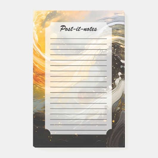 Gouden Abstracte Marmer Moderne Golven Post-it® Notes (Voorkant)