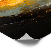 Gouden Abstracte Marmer Moderne Golven Poster (Hoek)