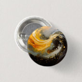Gouden Abstracte Marmer Moderne Golven Ronde Button 3,2 Cm (Voorkant /achterkant)