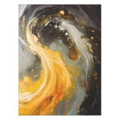 Gouden Abstracte Marmer Moderne Golven Tafelkleed (Voorkant)