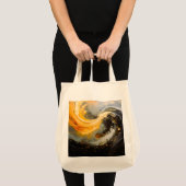 Gouden Abstracte Marmer Moderne Golven Tote Bag (Voorkant (product))