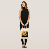 Gouden Abstracte Marmer Moderne Golven Tote Bag (Voorkant (model))