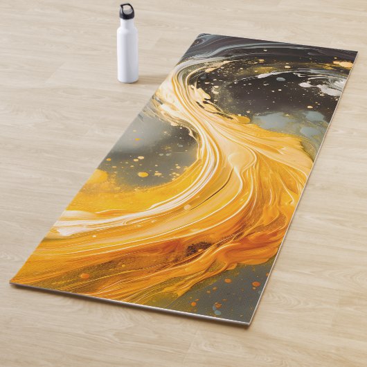 Gouden Abstracte Marmer Moderne Golven Yogamat (In situ)