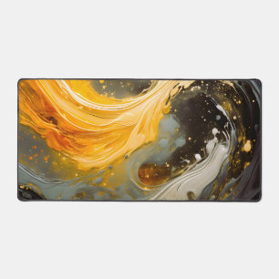 Gouden Abstracte Marmeren Moderne Golven Bureaumat