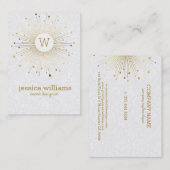 Gouden Abstracte Star Witte Damaskers Visitekaartje (Voorkant / Achterkant)