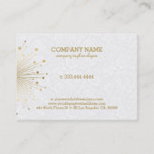 Gouden Abstracte Star Witte Damaskers Visitekaartje (Achterkant)