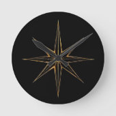 Gouden abstracte ster lijntekening ronde klok (Voorkant)