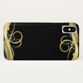 gouden abstracte vormgeving op zwart Case-Mate iPhone case (Achterkant (horizontaal))