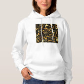 Gouden Abstracte Wervelpatroon Hoodie (Voorkant)