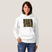 Gouden Abstracte Wervelpatroon Hoodie (Voorkant volledig)