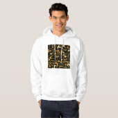 Gouden Abstracte Wervelpatroon Hoodie (Voorkant volledig)