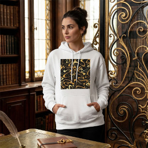 Gouden Abstracte Wervelpatroon Hoodie