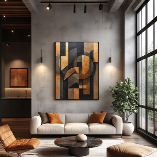 Gouden Abstractie Canvas Afdruk