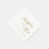 Gouden accent gelukkig ooit na script bruiloft servet (Hoek)