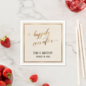 Gouden Accent Happily Ever After Harten Script Crè Servet (Insitu)