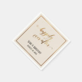 Gouden Accent Happily Ever After Harten Script Crè Servet (Hoek)