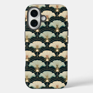 Gouden Accent Japans geïnspireerde Fan iPhone 16 Hoesje
