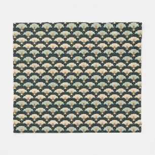 Gouden Accent Patroon Japans-geïnspireerd Fleece Deken