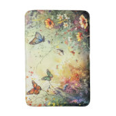 Gouden accent vlinder tuin aangepaste kunst badmat (Voorkant Verticaal)