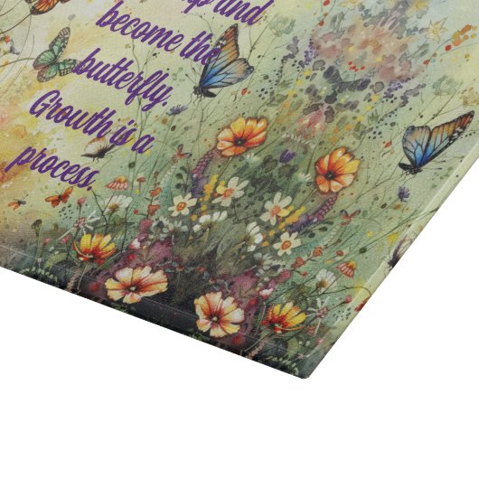 Gouden accent vlinder tuin aangepaste kunst snijplank (Hoek)