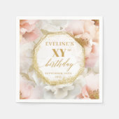 Gouden Accenten Blush Verjaardag Servetten Persoon (Voorkant)