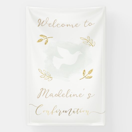 gouden accenten Confirmatie welkom Spandoek (Verticaal)