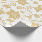 Gouden Accenten Witte Achtergrond Verpakkend Docum Cadeaupapier (Hoek)