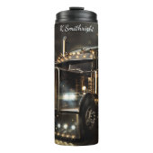 Gouden accentueerde semi-vrachtwagentunnellichten thermosbeker (Voorkant)