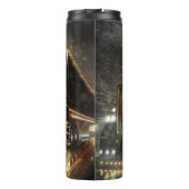 Gouden accentueerde semi-vrachtwagentunnellichten thermosbeker (Achterkant)