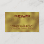 Gouden achtergrond glanzend metallic accent visitekaartje (Achterkant)