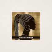 Gouden Achtergrond Hair Braider Visitekaartje (Voorkant)