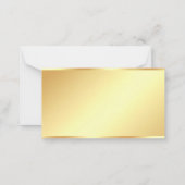 Gouden achtergrond Handgeschreven Scripttekst Sjab Notitiekaartje (Achterkant)