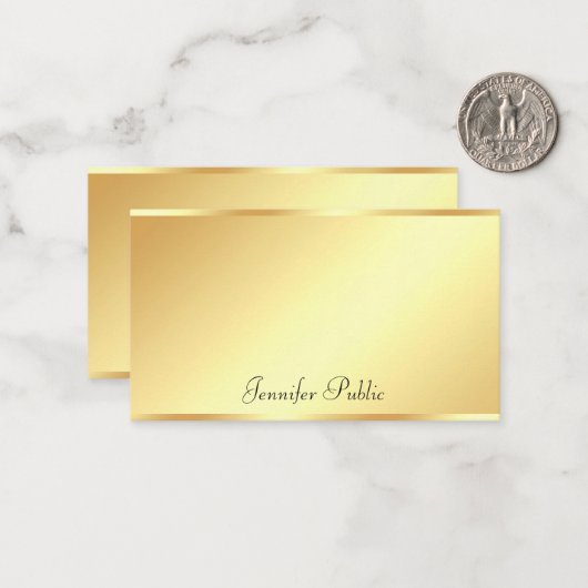 Gouden achtergrond Handgeschreven Scripttekst Sjab Notitiekaartje (Voorkant / Achterkant in situ)