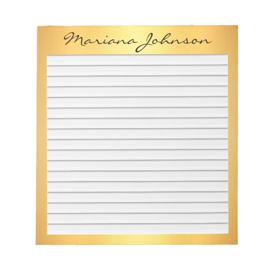 gouden achtergrond met lijnen notitieblok (Voorkant)