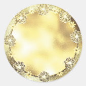  gouden achtergrond Sjabloon Ronde Sticker (Voorkant)