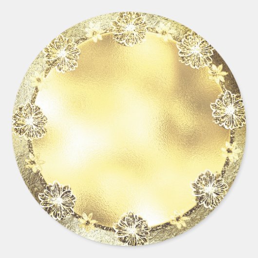  gouden achtergrond Sjabloon Ronde Sticker (Voorkant)