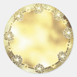  gouden achtergrond Sjabloon Ronde Sticker