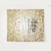 Gouden achtergrond Sweet 16 lichten confetti Wandkleed (Voorkant (horizontaal))