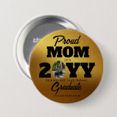 Gouden Achtergrond Trots Moeder Afstudeerrond Ronde Button 7,6 Cm (Voorkant /achterkant)