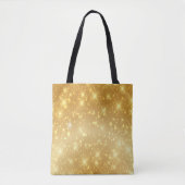 Gouden achtergrond Witte vonken Tote Bag (Voorkant)
