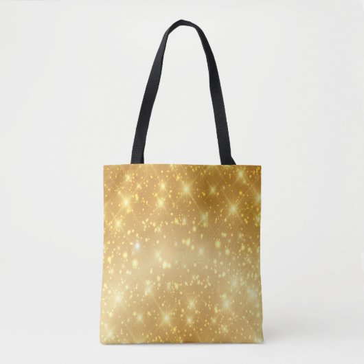 Gouden achtergrond Witte vonken Tote Bag (Voorkant)