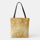 Gouden achtergrond Witte vonken Tote Bag (Achterkant)